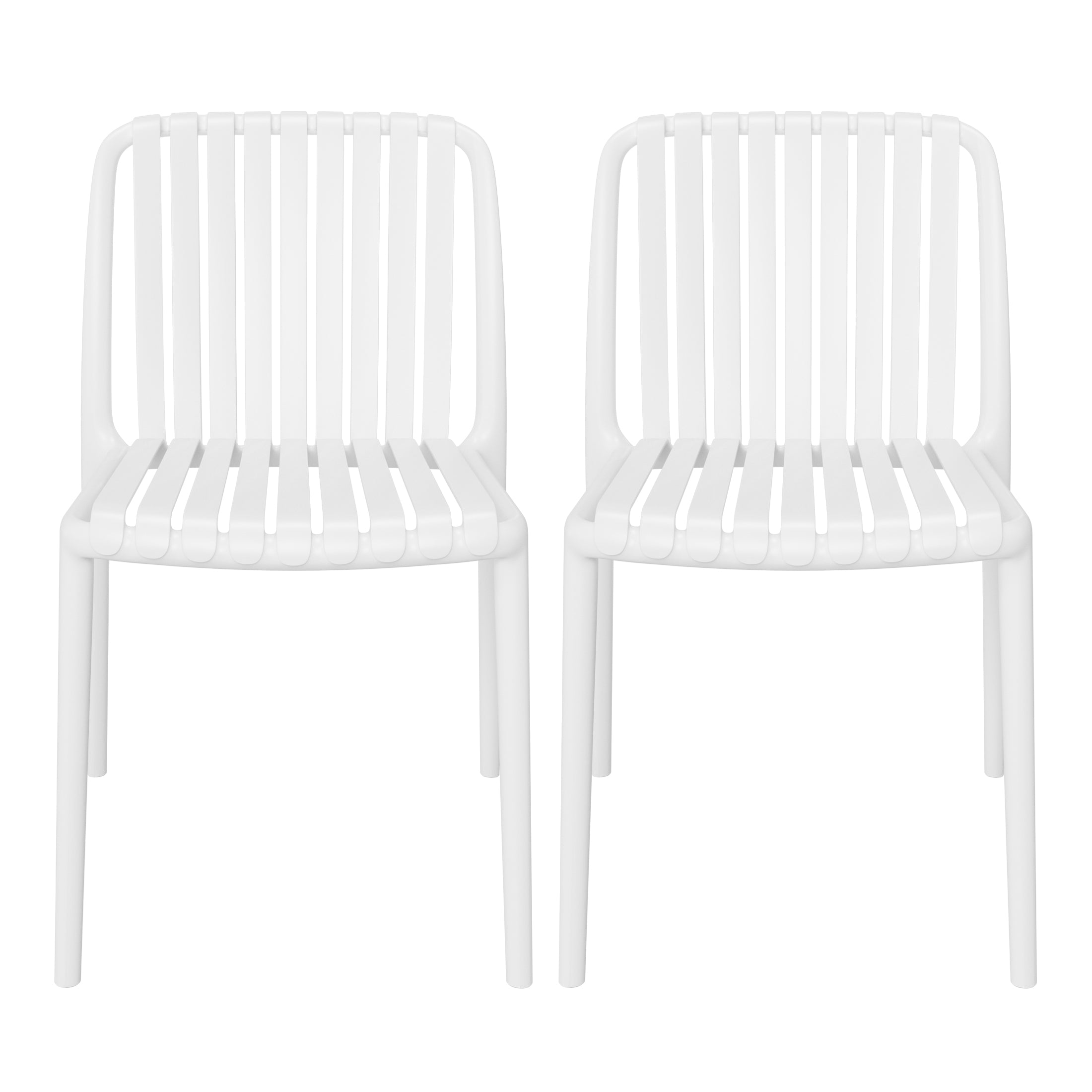 Playa Outdoor Stackable Polypropylene Plastic Dining Side Chairs (Set of 2)