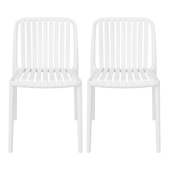 Playa Outdoor Stackable Polypropylene Plastic Dining Side Chairs (Set of 2)