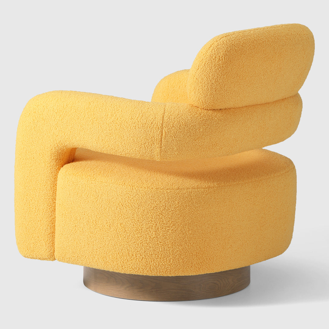 Alexandria Mid-Century Modern Sherpa Swivel Barrel Accent Chair