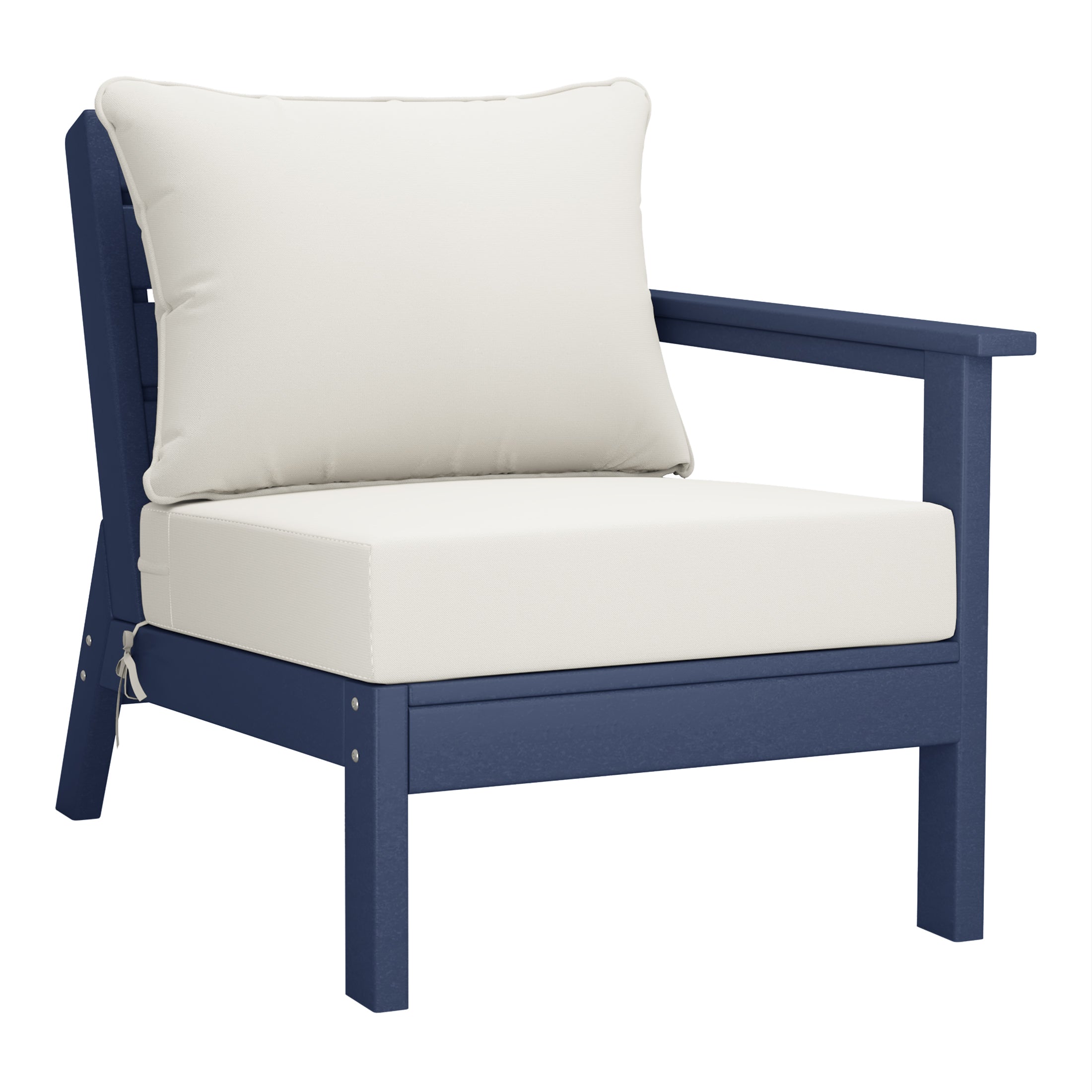 Avalon Outdoor 6-Piece Modular Sectional Patio Furniture Sofa Set in Navy Blue Frame