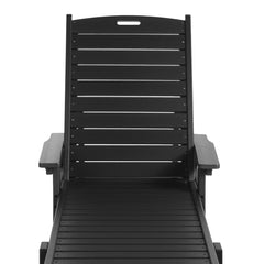 Malibu reclining chaise lounge in Black, view 5