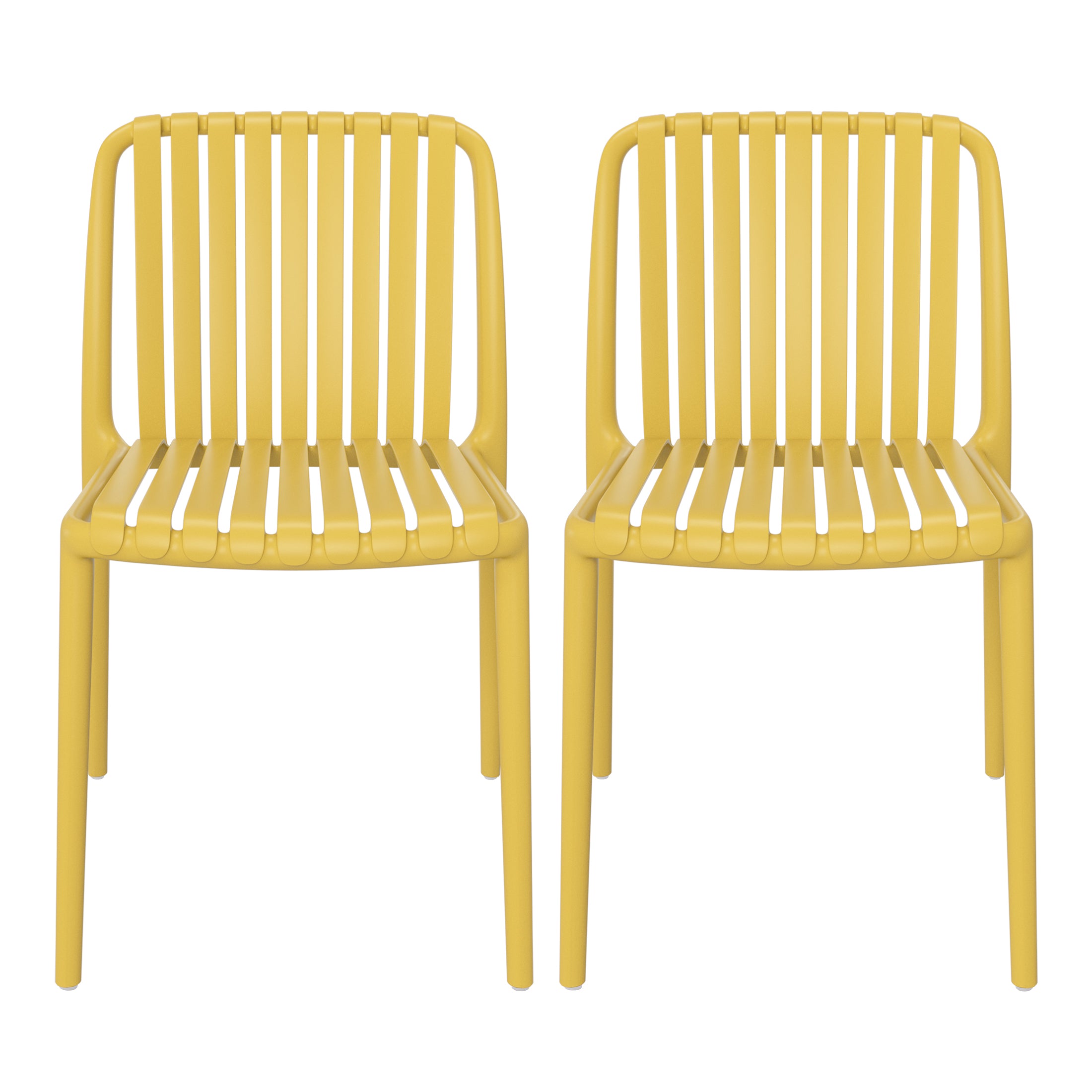Playa Outdoor Stackable Polypropylene Plastic Dining Side Chairs (Set of 2)