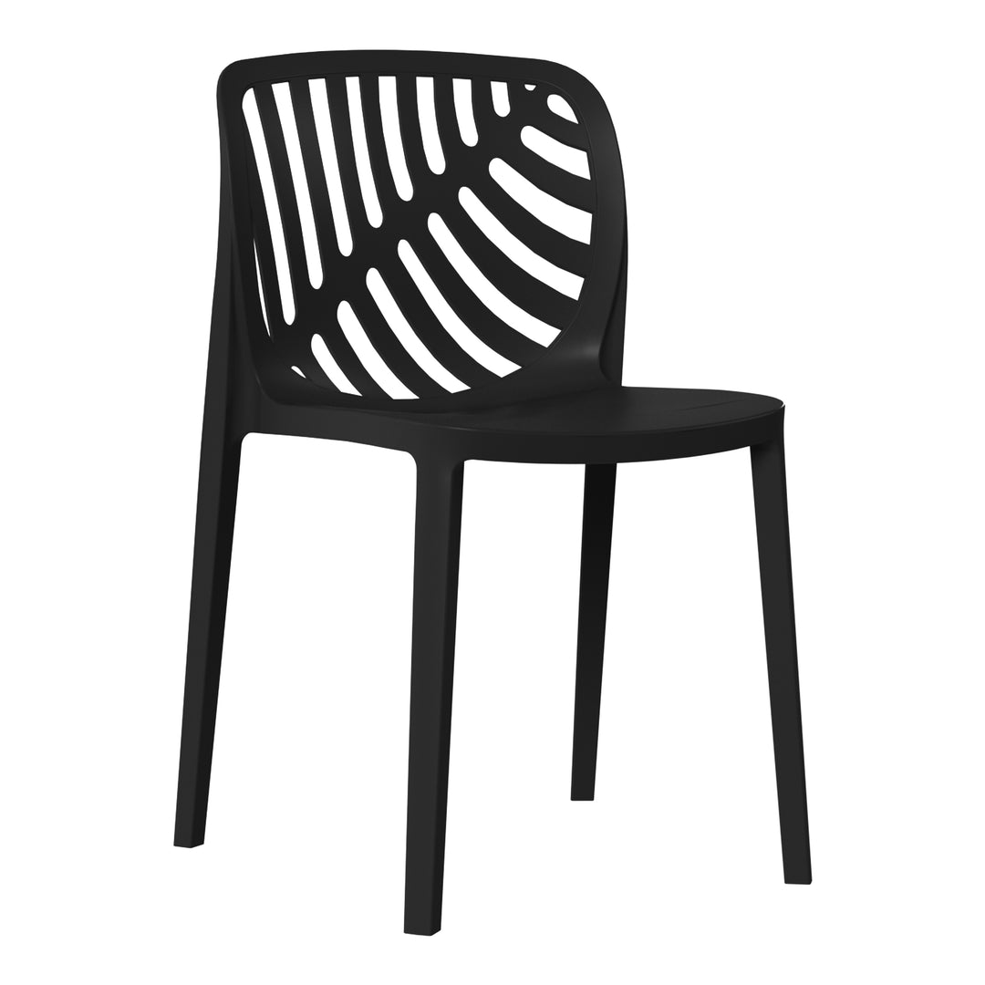 Playa Outdoor Modern Stackable Polypropylene Plastic Patio Bistro Dining Side Chairs (Set of 2)