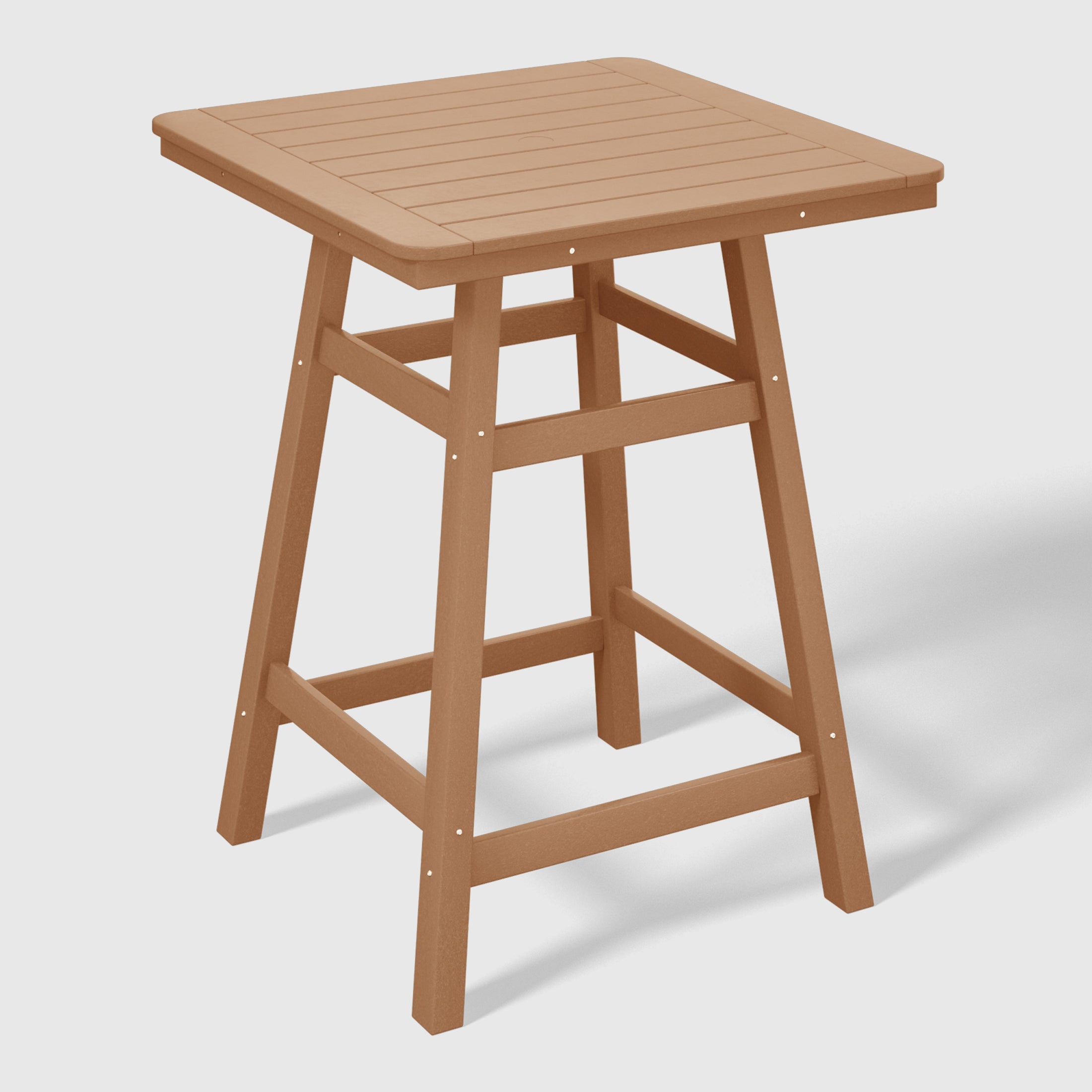Malibu 30" Square Outdoor Patio Counter High Bistro Bar Table With Umbrella Hole