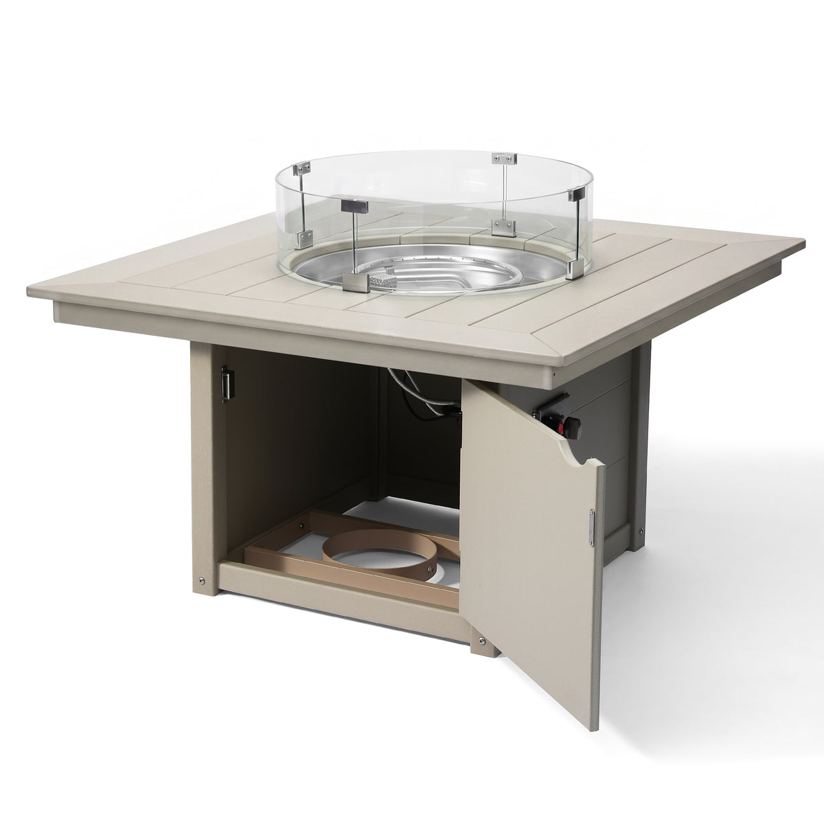 Helios 42" Modern Outdoor Patio Propane Square Fire Pit Table