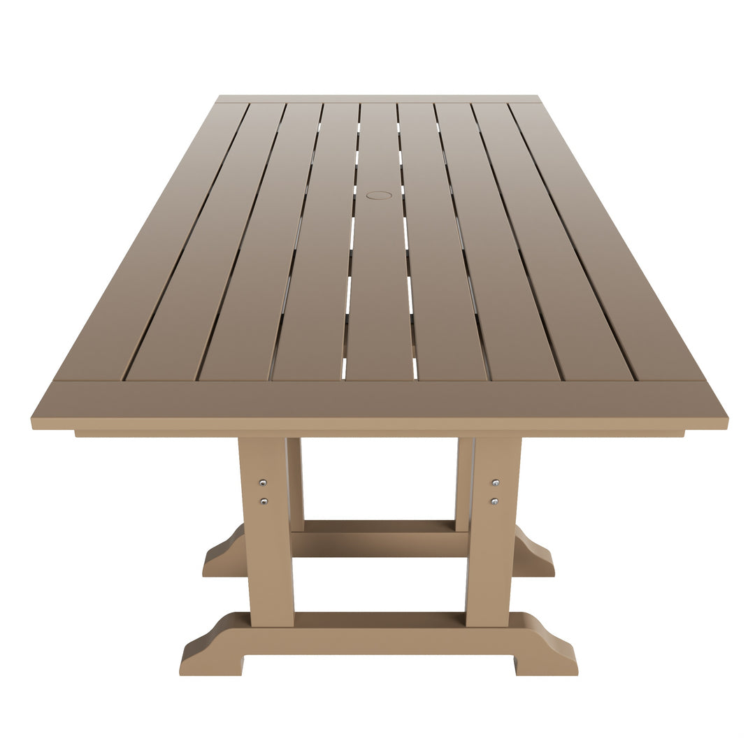 Malibu 6-Piece HDPE Outdoor Rectangle Dining Patio Table and Chairs Set
