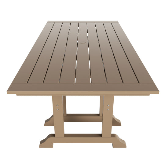 Malibu 7-Piece HDPE Rectangular Patio Dining Table Set with Foldable Chairs