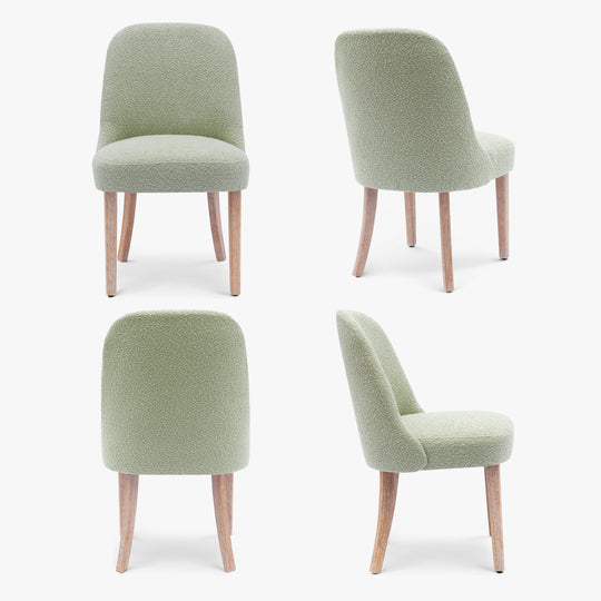 Genevieve Mid-Century Modern Upholstered Boucle Dining Chair (Set of 4)