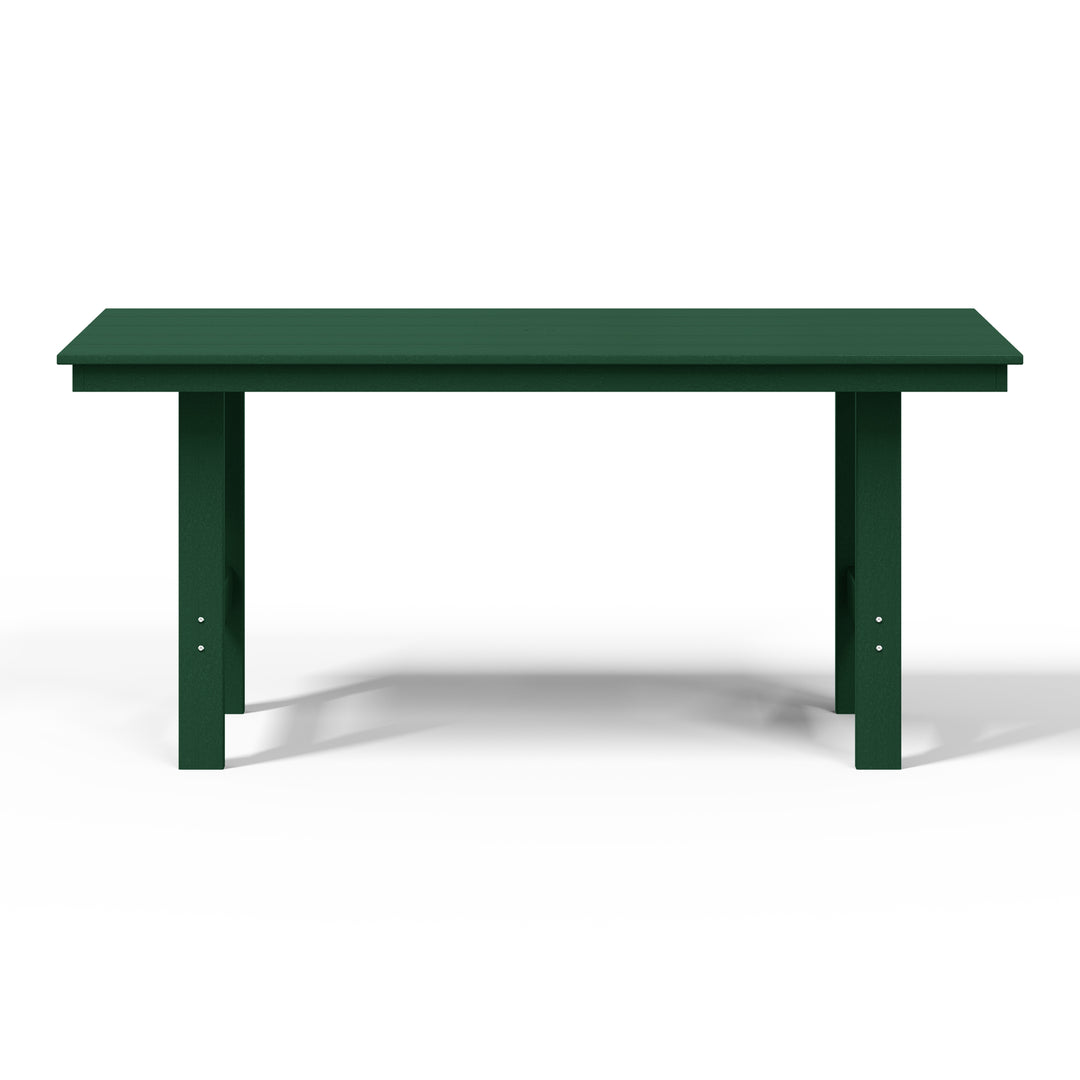 Ashore Outdoor Modern HDPE 66" Wide Rectangle Patio Dining Table for 6
