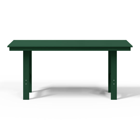 Ashore Outdoor Modern HDPE 66" Wide Rectangle Patio Dining Table for 6