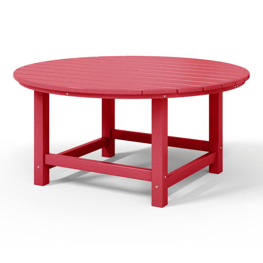Malibu Low Outdoor HDPE Round Patio Coffee Table