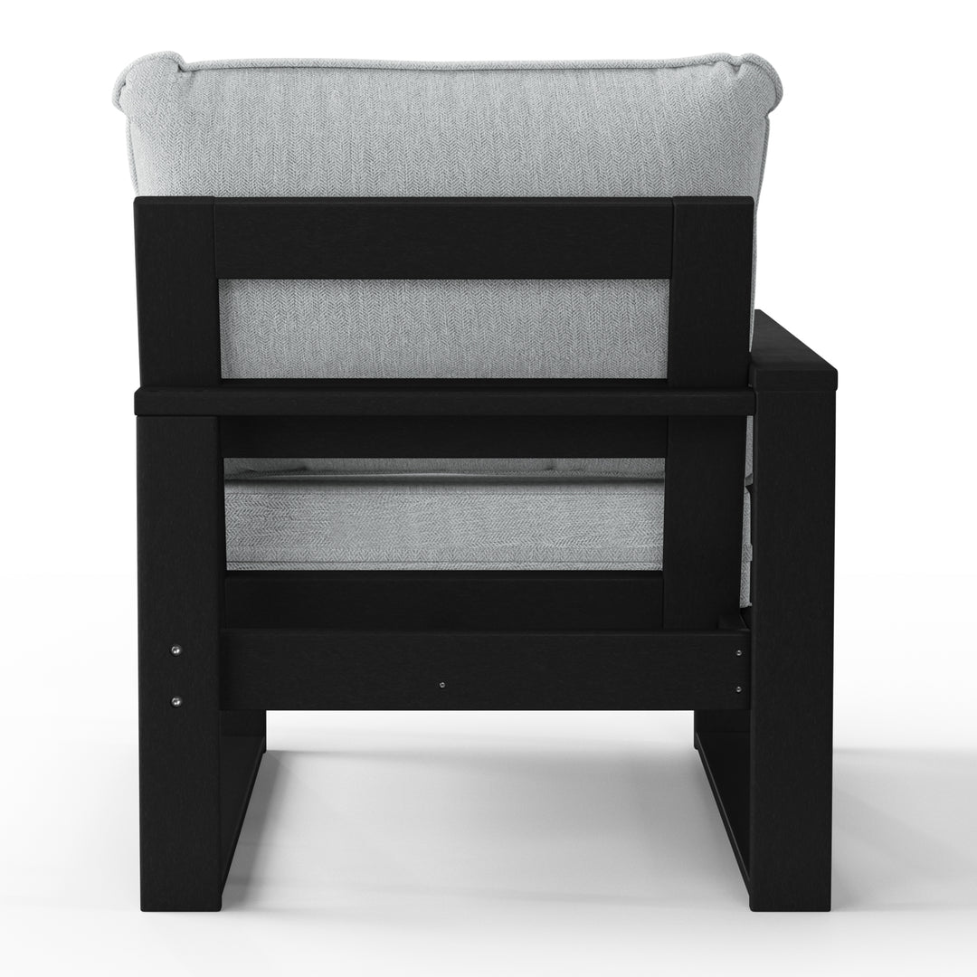Outdoor HDPE Left Arm Sectional Patio Corner Club Chair with Patio Cushions