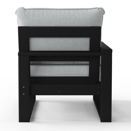 Outdoor HDPE Left Arm Sectional Patio Corner Club Chair with Patio Cushions
