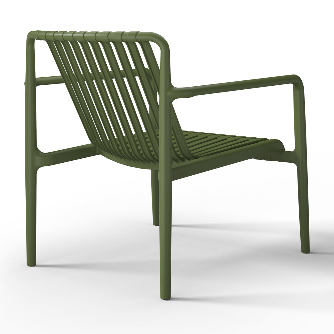 Playa Outdoor Modern Stackable Plastic Patio Club Armchairs (Set of 2)