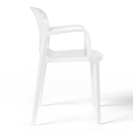 Playa 5-Piece Outdoor Square Patio Dining Table Set with Stackable Patio Dining Chairs