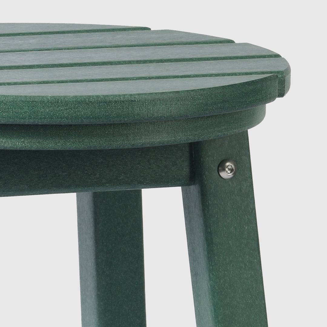 Malibu 24" HDPE Outdoor Patio Round Counter Height Bar Stool