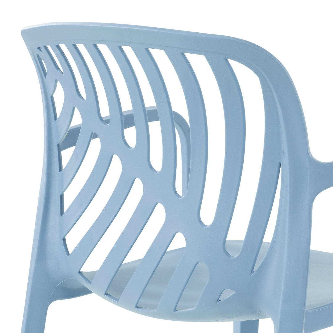 Playa Outdoor Modern Stackable Patio Dining Armchairs (Set of 2)