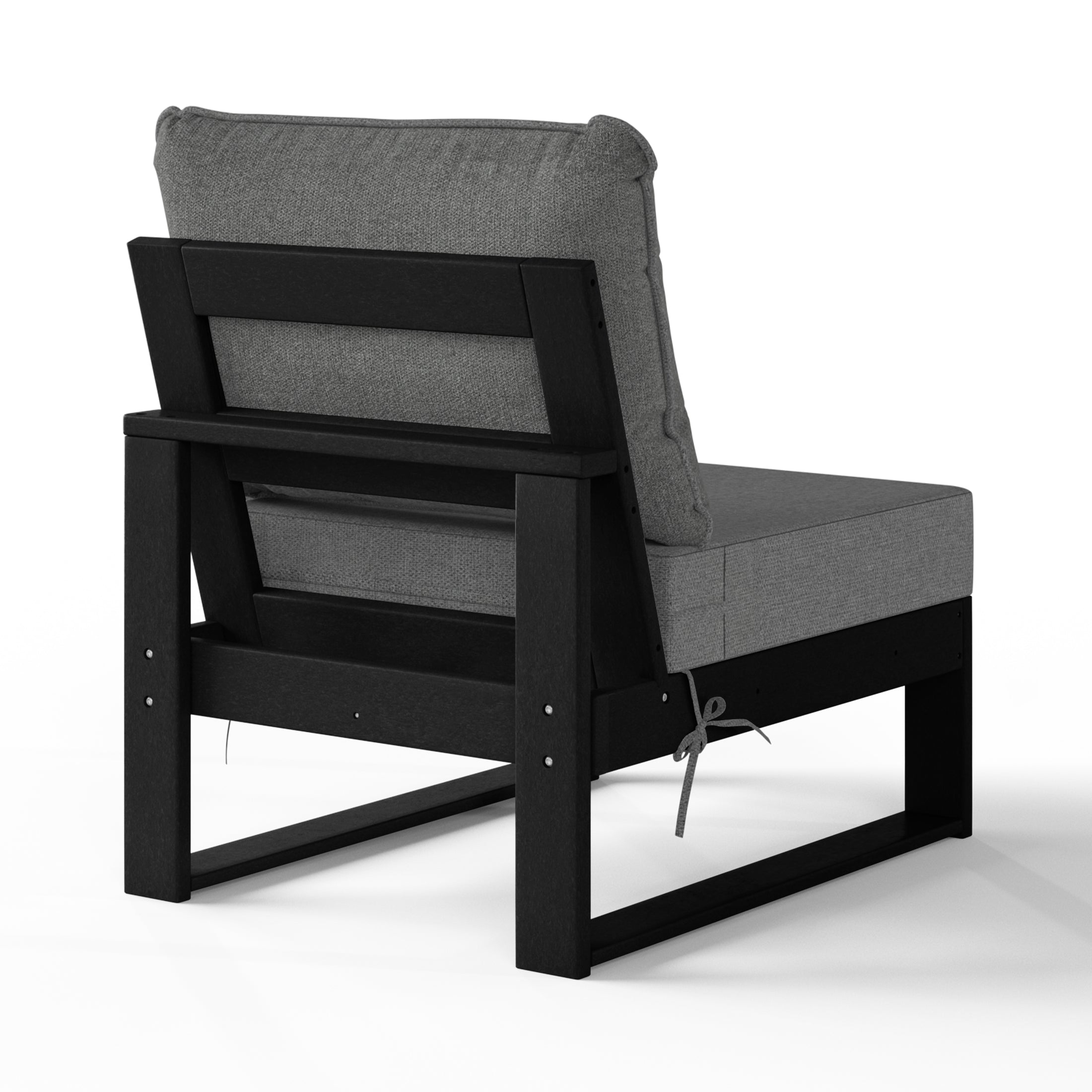 Montara Outdoor HDPE Sectional Armless Chair with Water-Proof Patio Cushions