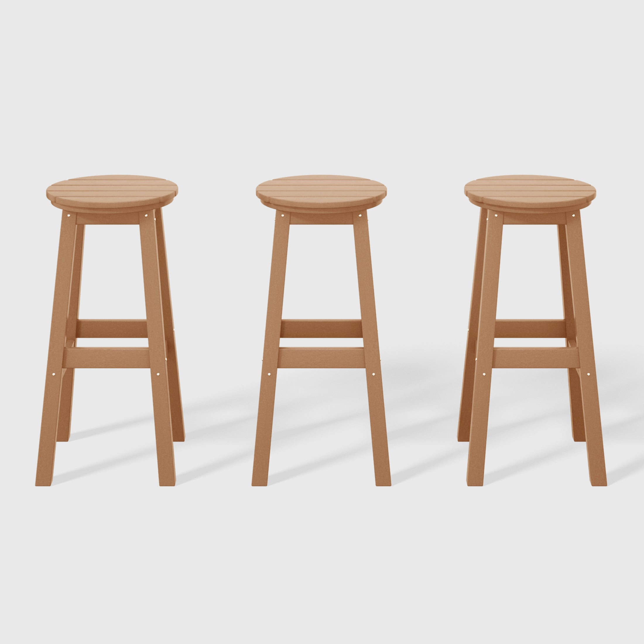 Malibu 29" HDPE Outdoor Patio Round Bar Stool Set of 3
