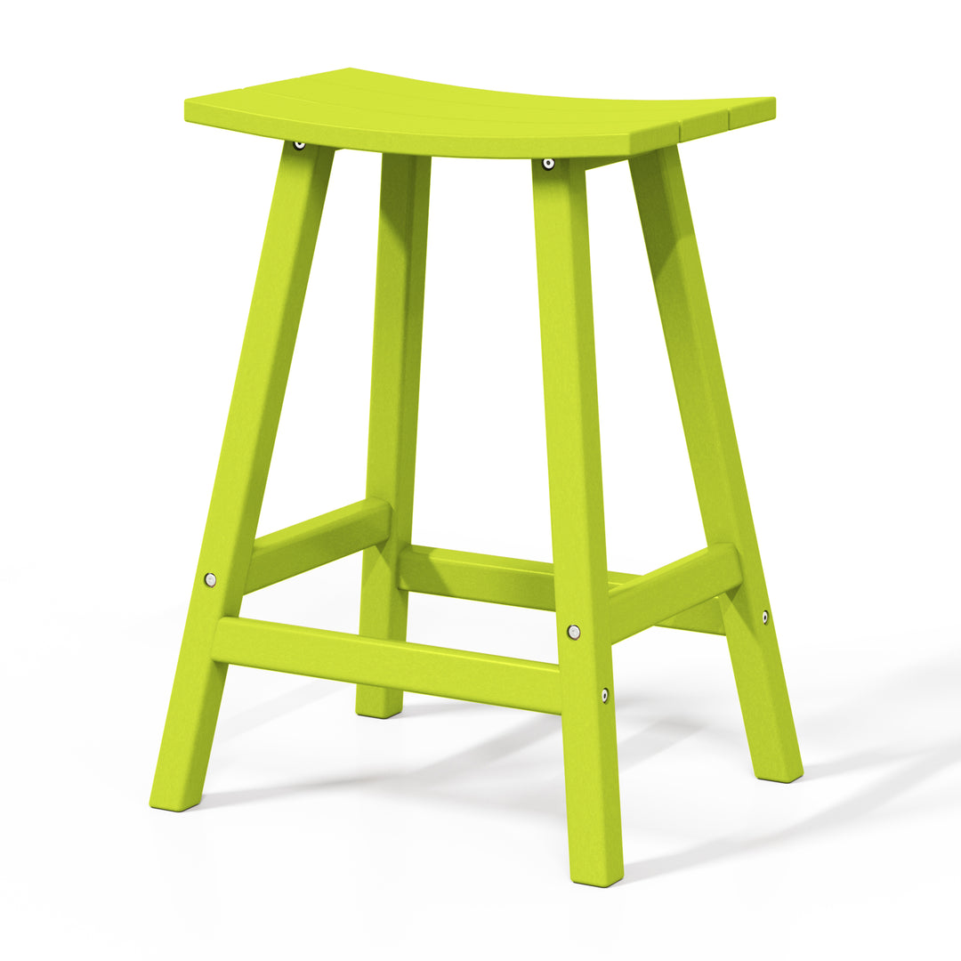 Malibu 24" HDPE Outdoor Patio Counter Height Bar Stools (Set of 2)