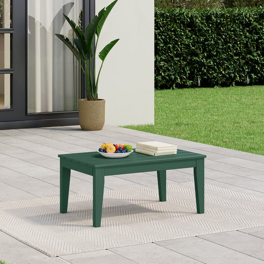 Malibu Low Outdoor HDPE Patio Rectangle Coffee Table