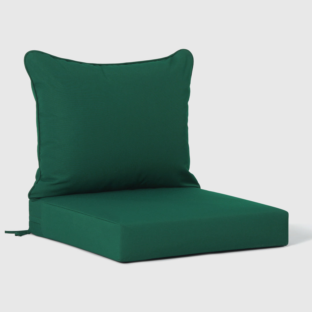 Avalon Outdoor Modern HDPE Patio Club Chairs with Deep Seat Cushions (Set of 2)