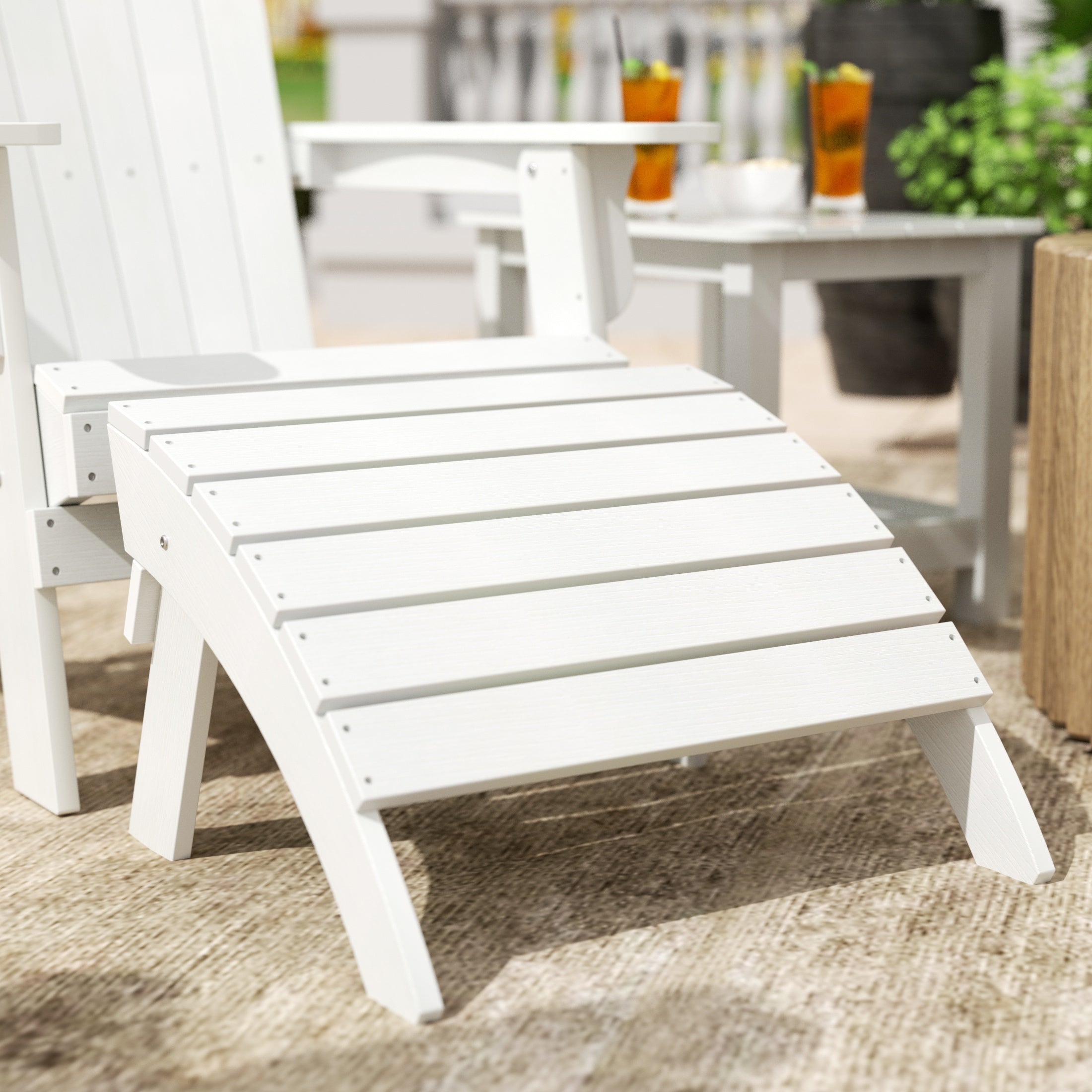 Tuscany Outdoor Patio All-weather Modern Folding Ottoman