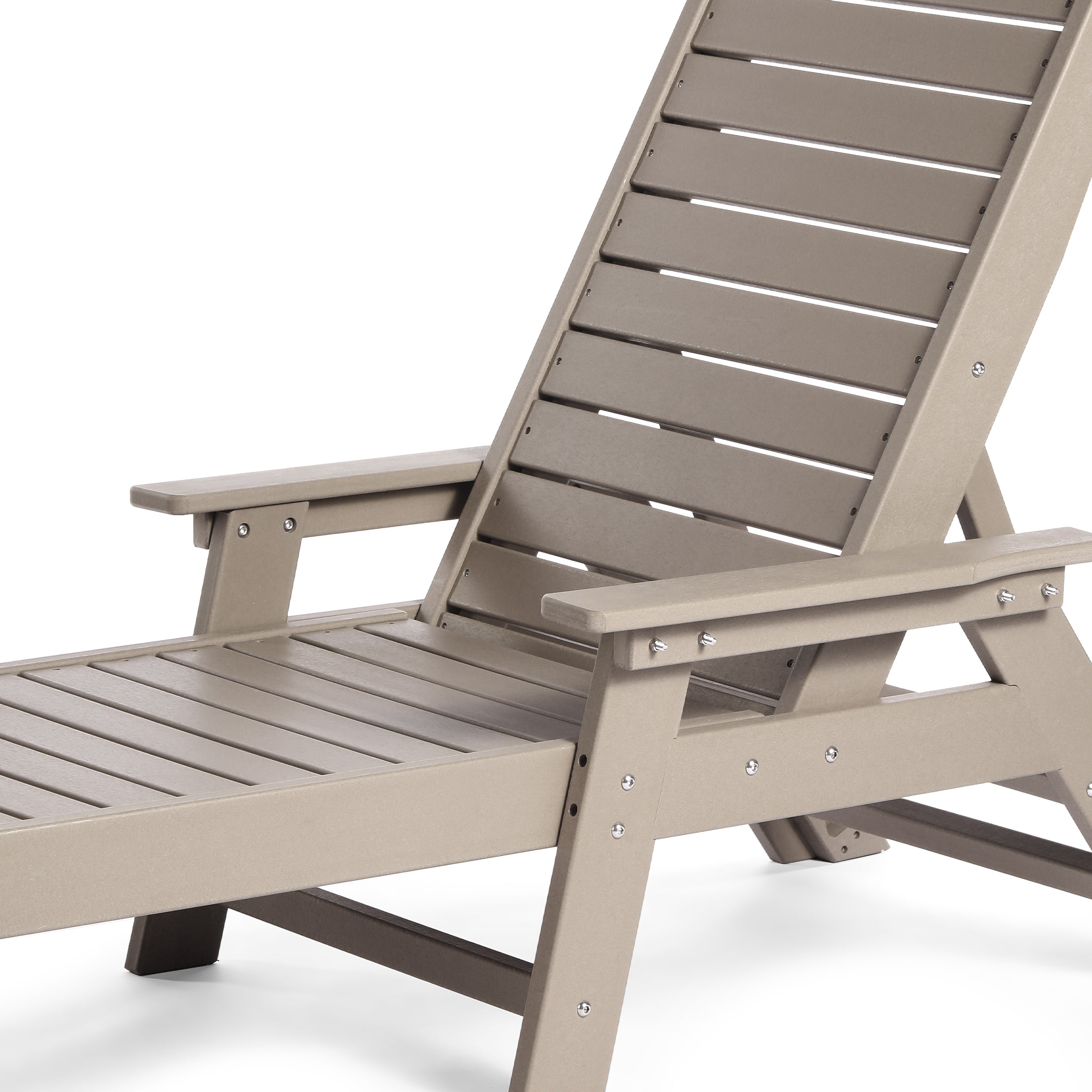 Malibu Poly Reclining Chaise Lounge Set With Table