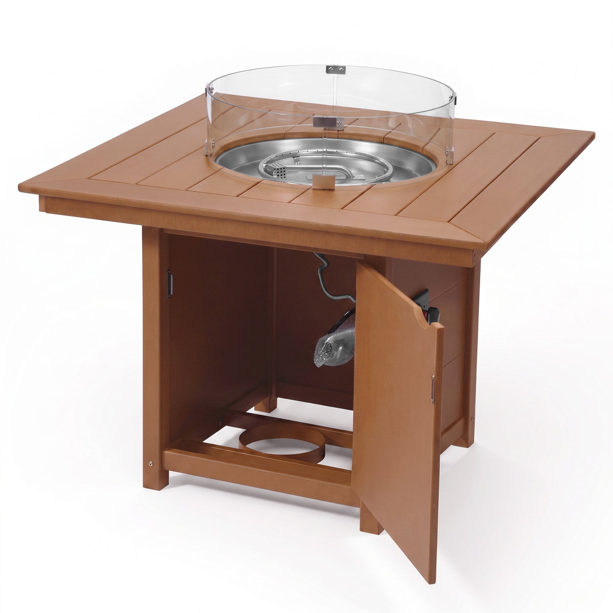 Helios Modern Outdoor Patio Propane 42" Square Fire Pit Table