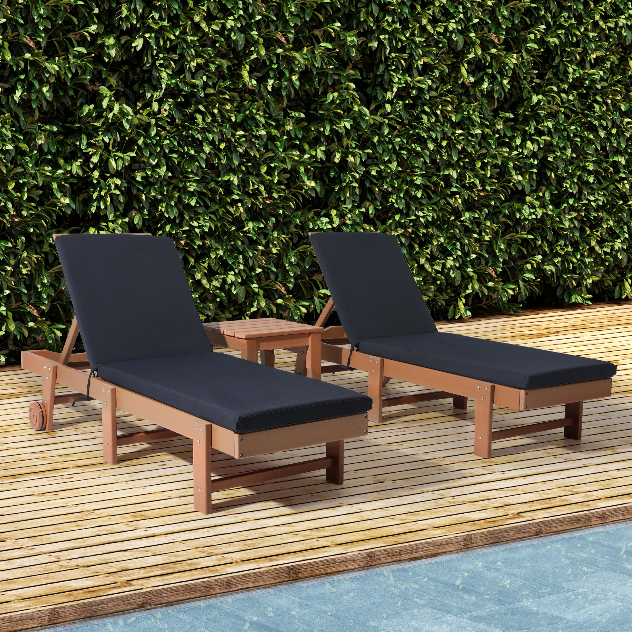 Solace Outdoor Chaise Lounge Chair Cushions Set of 2