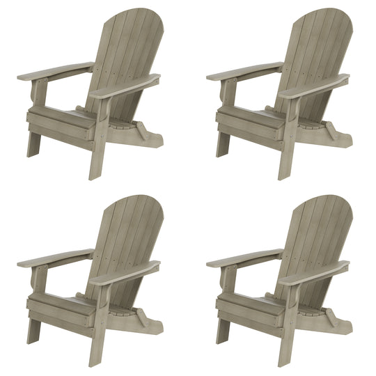 Tuscany HIPS Outdoor Folding Adirondack Chair (Set of 4)