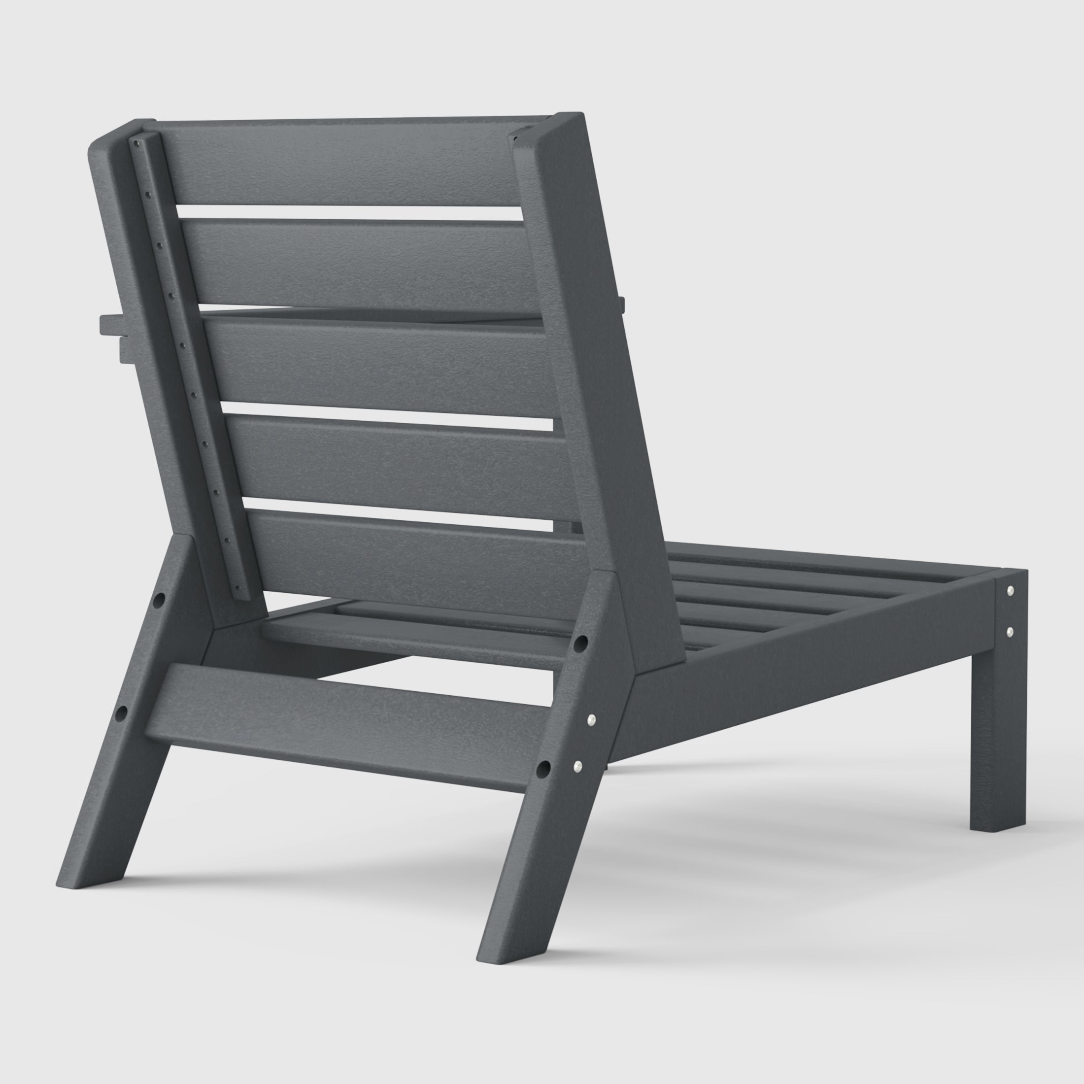 Avalon Outdoor Patio HDPE Right Arm Sectional Corner Club Chair with Patio Cushions
