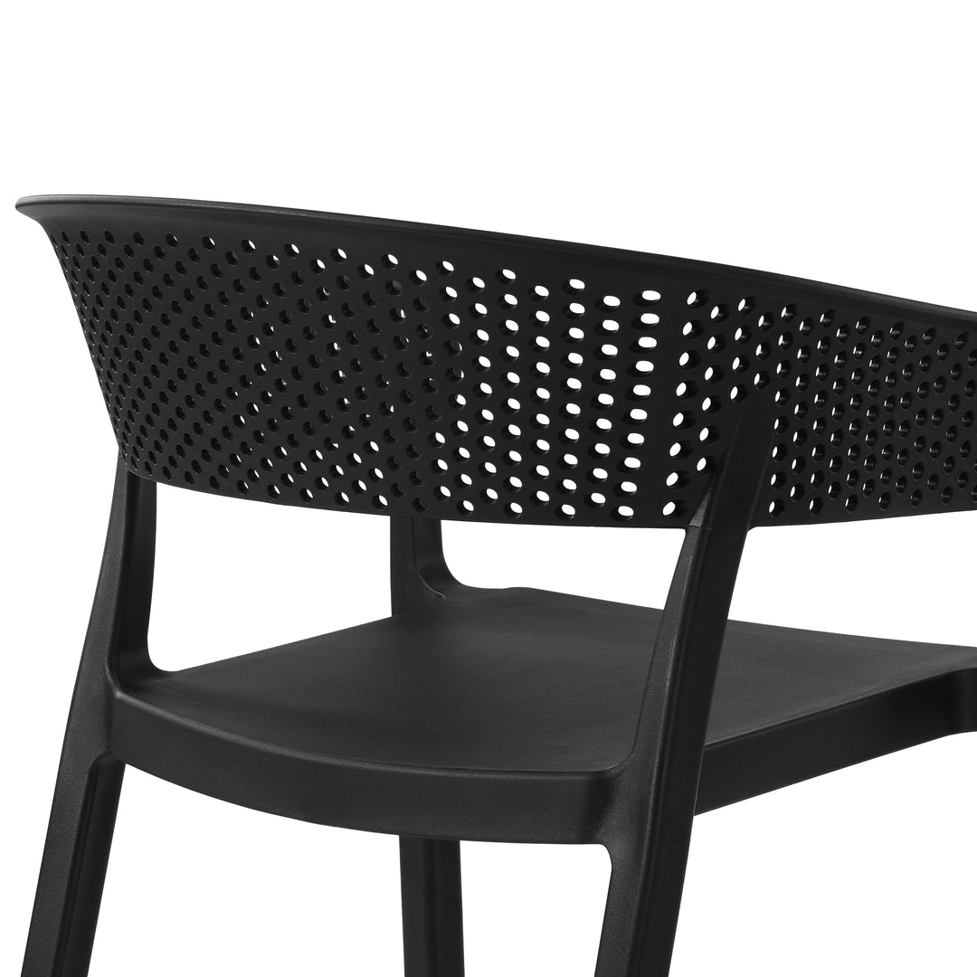 Playa Outdoor Modern Stackable Plastic Resin Patio Dining Armchair (Set of 2)