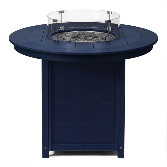 Helios 47" Modern Outdoor Patio Propane Round Counter Height Fire Pit Table