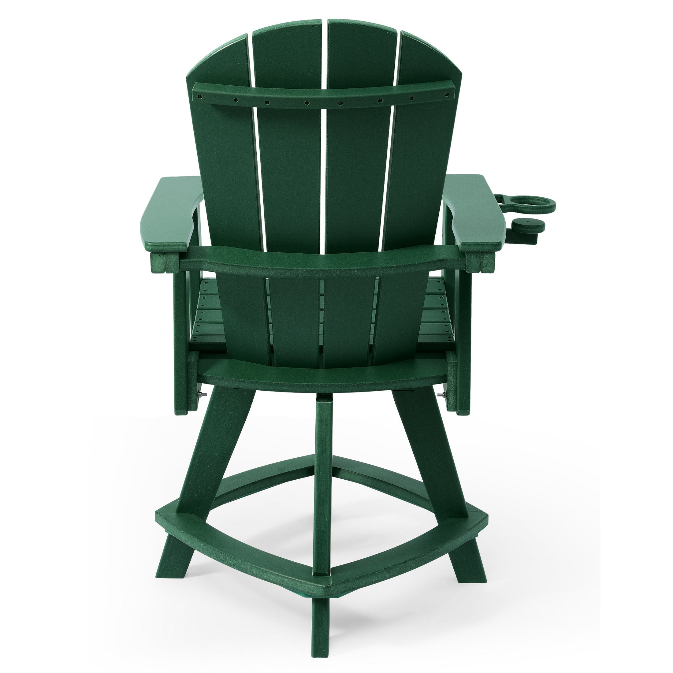 Malibu Outdoor HDPE Adirondack Swivel Counter Height Bar Chair With Cup Holder