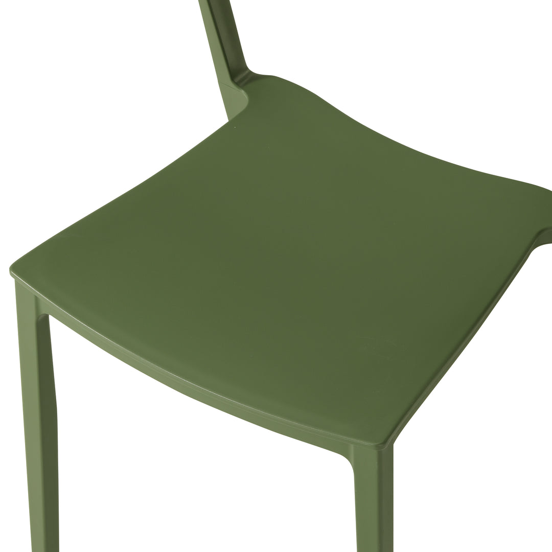 Playa Outdoor Modern Stackable Plastic Patio Bistro Dining Side Chairs (Set of 2)