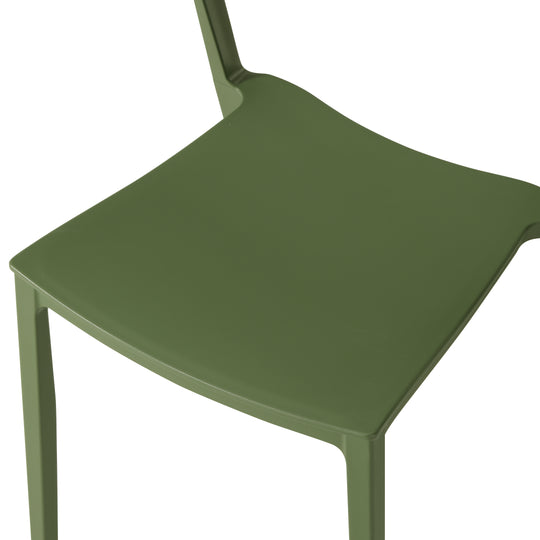 Playa Outdoor Modern Stackable Plastic Patio Bistro Dining Side Chairs (Set of 2)