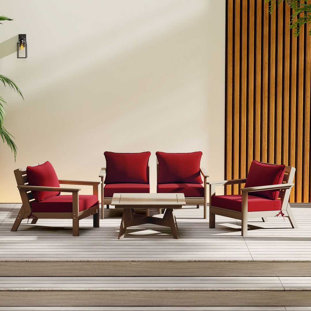 Avalon Outdoor 5-Piece Modular Sectional Patio Furniture Sofa Set