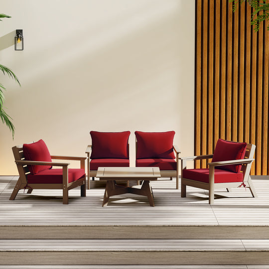 Avalon Outdoor 5-Piece Modular Sectional Patio Furniture Sofa Set