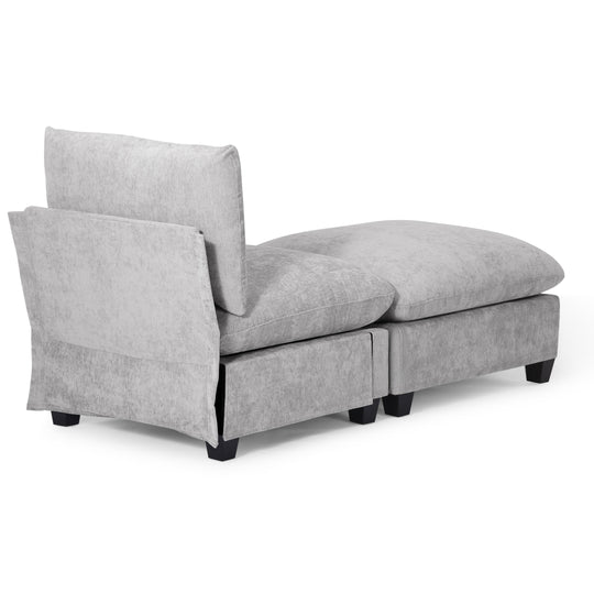 Augusta 68.5" Chenille Upholstered Indoor Chaise Lounge Chair