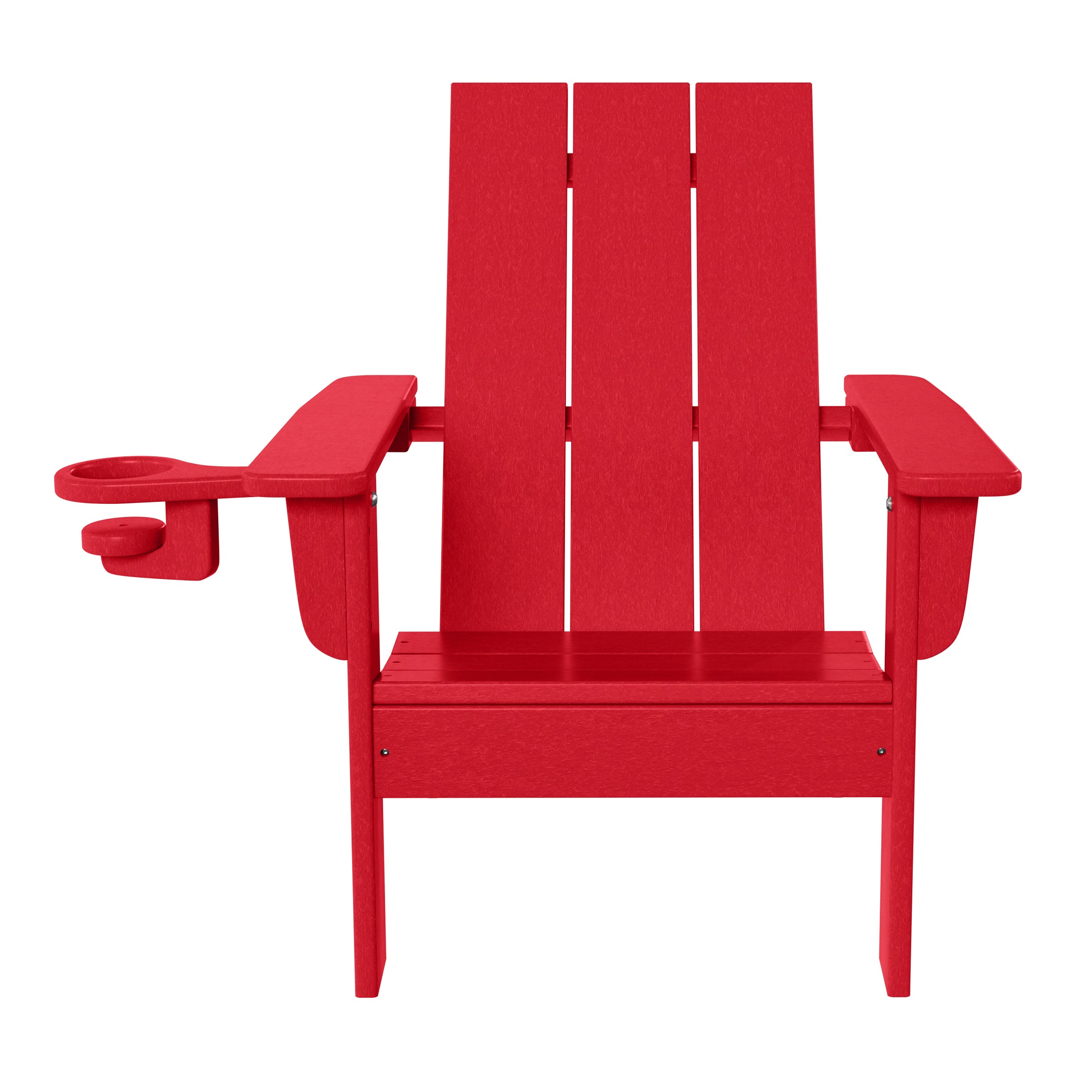 Ashore Kids Outdoor HDPE Plastic Modern Adirondack Patio Chairs with Cup Holders (Set of 2)