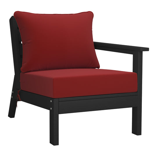 Avalon Outdoor Patio HDPE Sectional Sofa with Patio Cushions