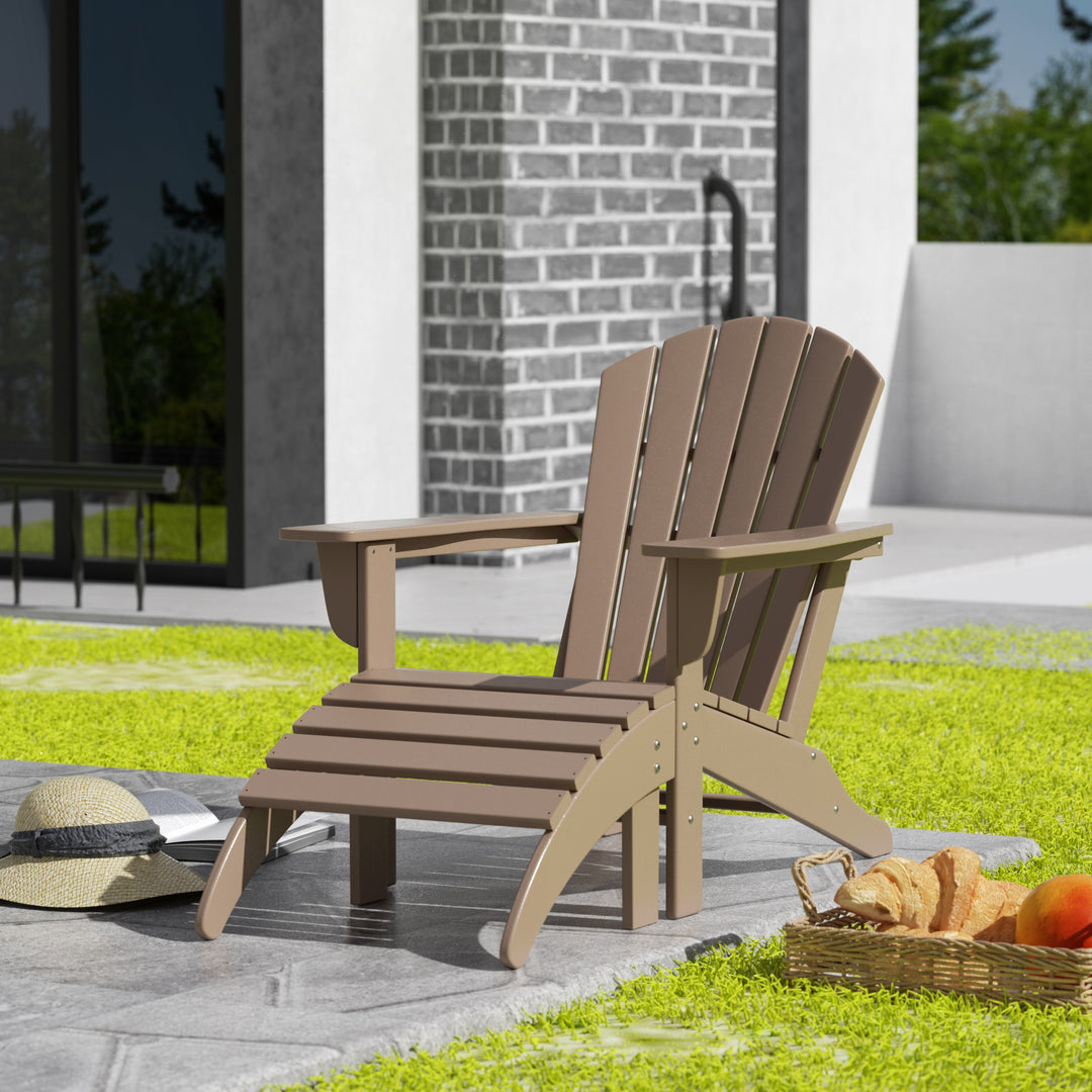 Dylan Outdoor Adirondack Chair With Ottoman 2-Piece Set