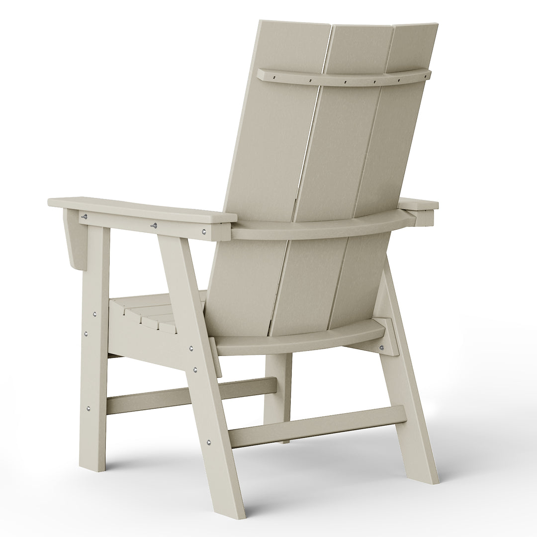 Ashore Outdoor Patio HDPE Plastic Modern Adirondack Dining Chair