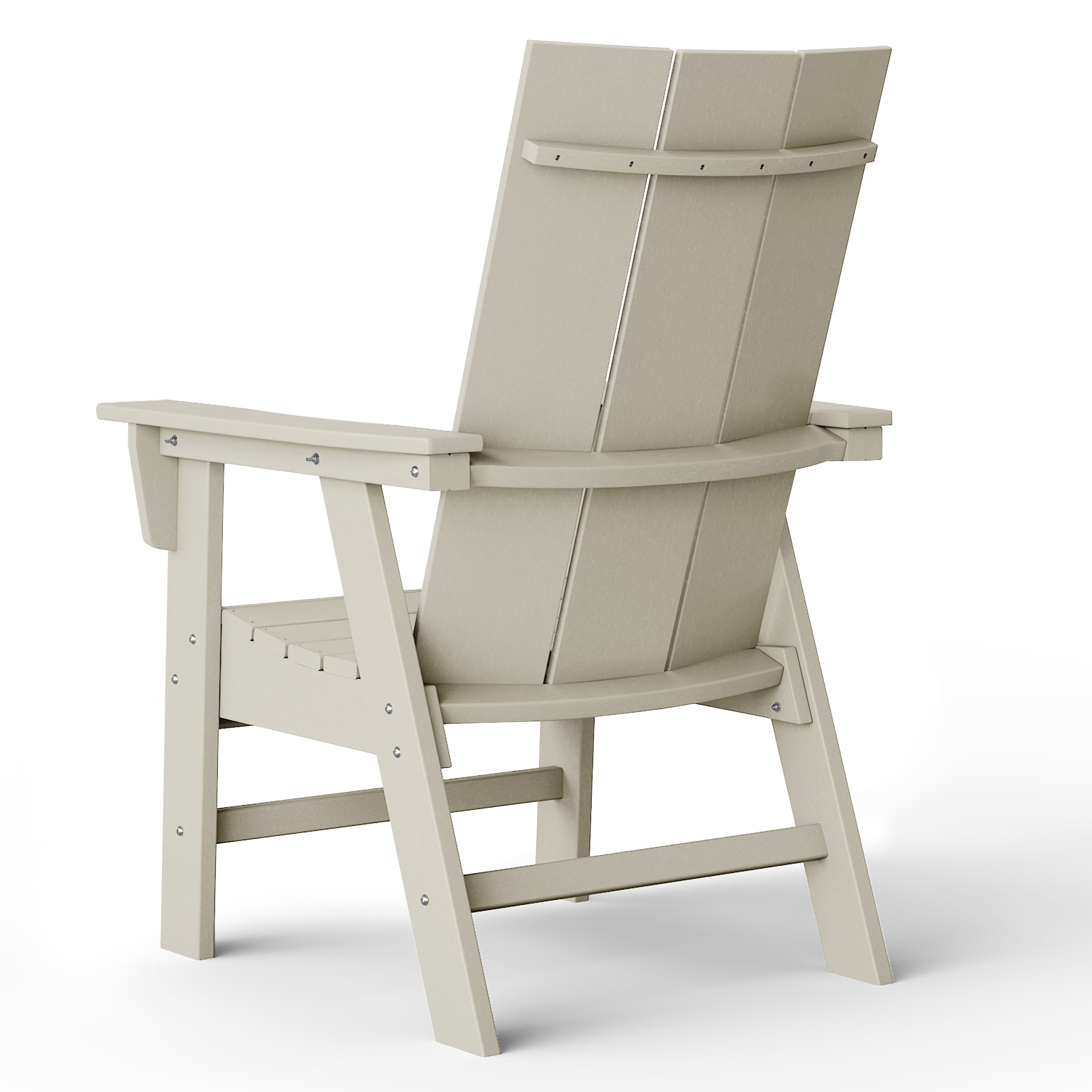 Ashore Outdoor Patio HDPE Plastic Modern Adirondack Dining Chairs (Set of 2)
