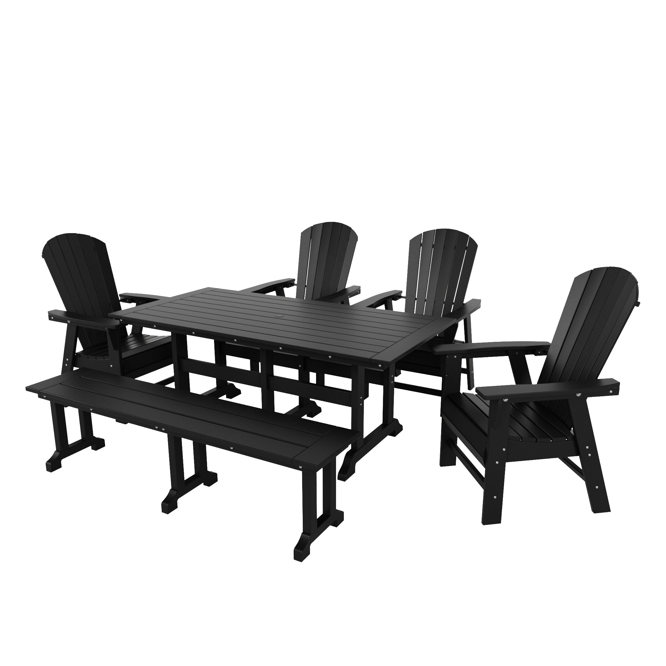 Dylan 6 Piece Outdoor Patio Dining Table and Armchair Dining Bench Set