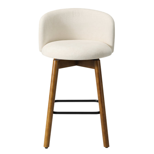Soho Modern Chenille Upholstered 26" Counter Height Swivel Bar Stools (Set of 2)