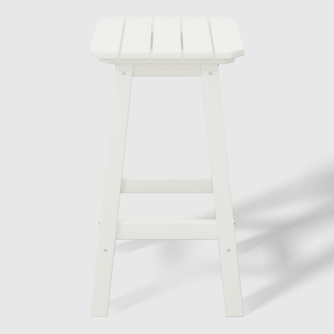 Malibu 24" HDPE Outdoor Patio Counter High Backless Square Bar Stool