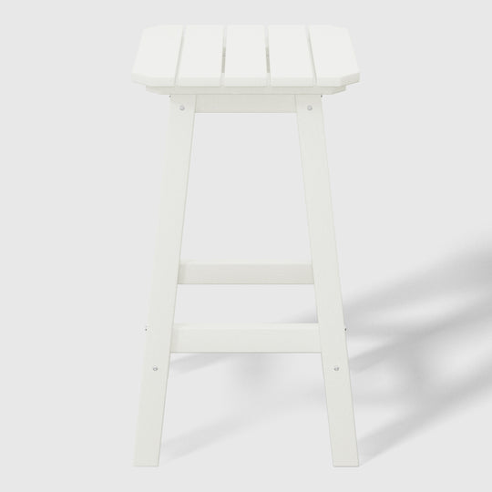 Malibu 24" HDPE Outdoor Patio Counter High Backless Square Bar Stool