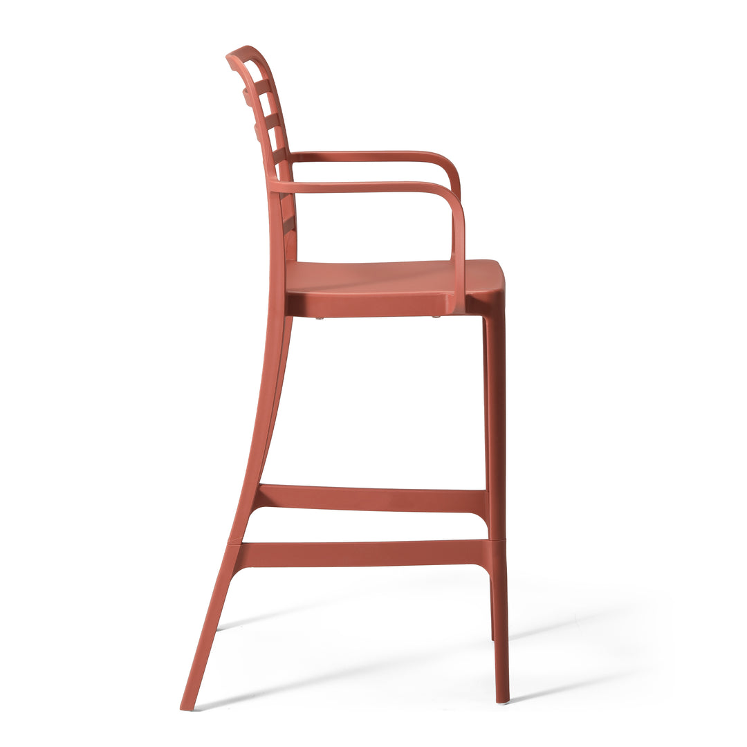 Playa 29.5" Outdoor Polypropylene Plastic Patio Bar Height Stools (Set of 2)